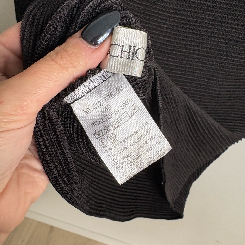 Specchio Black Ribbed Cocoon Top Size 40 Japanese Minimalist Batwing - Picture 2 of 4
